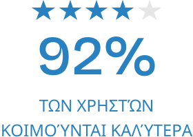 92% των χρηστών κοιμούνται καλύτερα
